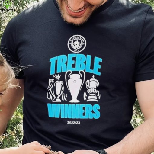 Official Manchester city treble winners 2023 T shirt