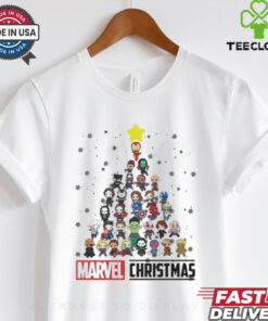 Official Marvel Studios Avengers Characters Chibi Tree Christmas Shirt 2 Official Marvel Studios Avengers Characters Chibi Tree Christmas Shirt