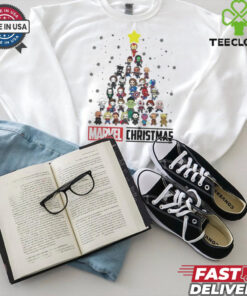 Official Marvel Studios Avengers Characters Chibi Tree Christmas Shirt 3 Official Marvel Studios Avengers Characters Chibi Tree Christmas Shirt