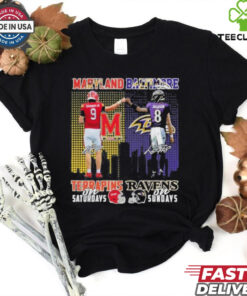 Official Maryland Terrapins On Saturdays Baltimore Ravens On Sundays T Shirt