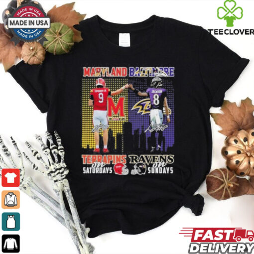 Official Maryland Terrapins On Saturdays Baltimore Ravens On Sundays T Shirt