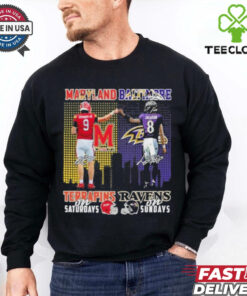 Official Maryland Terrapins On Saturdays Baltimore Ravens On Sundays T Shirt