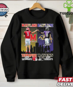 Official Maryland Terrapins On Saturdays Baltimore Ravens On Sundays T Shirt