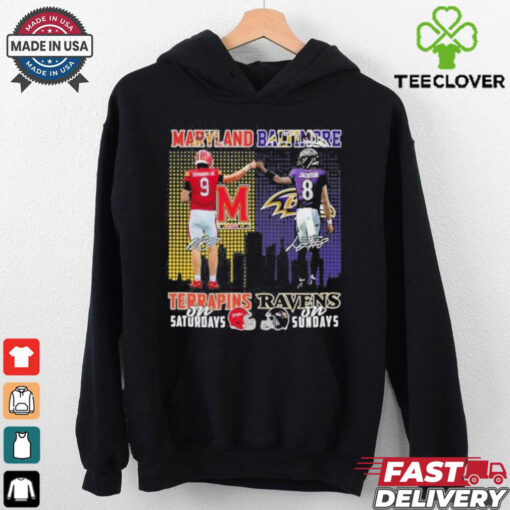 Official Maryland Terrapins On Saturdays Baltimore Ravens On Sundays T Shirt