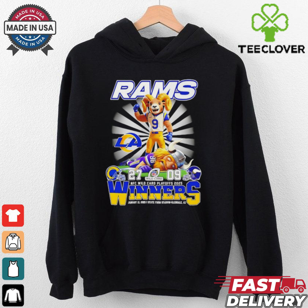 Official Mascots Los Angeles Rams vs Minnesota Vikings NFC Wild Card Playoffs 2025 Winners State Farm Stadium shirt Official Mascots Los Angeles Rams vs Minnesota Vikings NFC Wild Card Playoffs 2025 Winners State Farm Stadium shirt