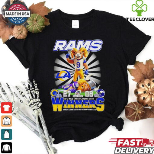 Official Mascots Los Angeles Rams vs Minnesota Vikings NFC Wild Card Playoffs 2025 Winners State Farm Stadium shirt