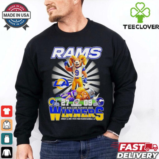 Official Mascots Los Angeles Rams vs Minnesota Vikings NFC Wild Card Playoffs 2025 Winners State Farm Stadium shirt