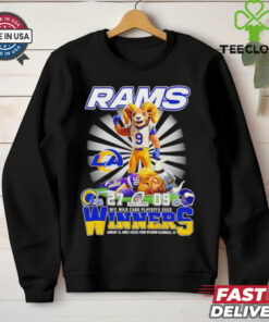 Official Mascots Los Angeles Rams vs Minnesota Vikings NFC Wild Card Playoffs 2025 Winners State Farm Stadium Shirt featuring team mascots and commemorative design celebrating the Rams and Vikings' playoff showdown at State Farm Stadium.