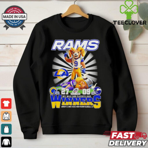 Official Mascots Los Angeles Rams vs Minnesota Vikings NFC Wild Card Playoffs 2025 Winners State Farm Stadium shirt