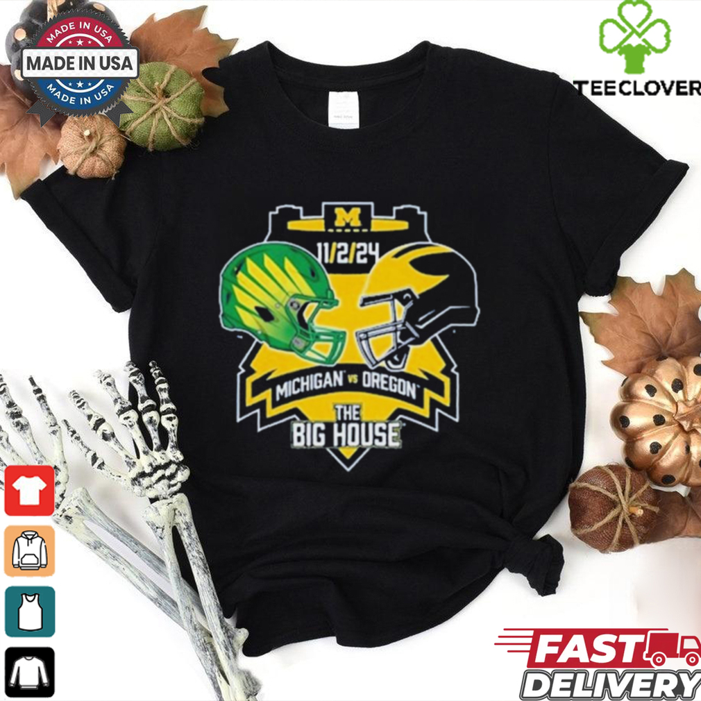 Official Matchup Michigan Wolverines vs Oregon Duck The Big House Nov 2 2024 t shirt Official Matchup Michigan Wolverines vs Oregon Duck The Big House Nov 2 2024 t shirt