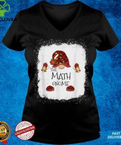 Official Math Gnome Buffalo Plaid Christmas Light Bleached Sweater Shirt