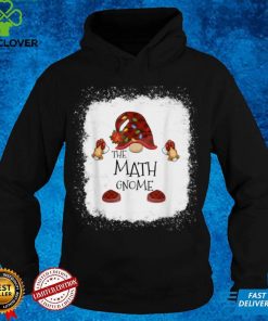 Official Math Gnome Buffalo Plaid Christmas Light Bleached Sweater Shirt