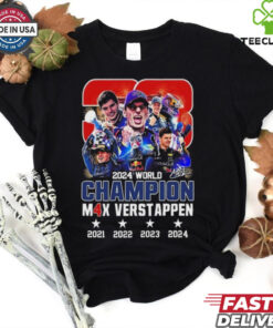 Official Max Verstappen Car Number 33 World Champion 2024 Signature Shirt