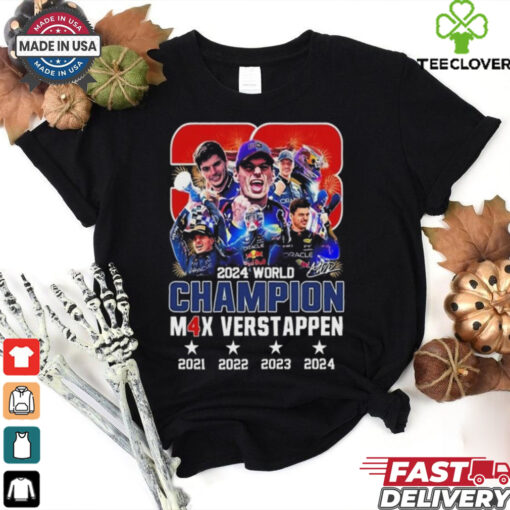 Official Max Verstappen Car Number 33 World Champion 2024 Signature Shirt
