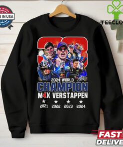 Official Max Verstappen Car Number 33 World Champion 2024 Signature Shirt