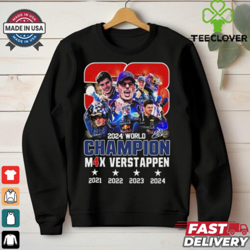 Official Max Verstappen Car Number 33 World Champion 2024 Signature Shirt