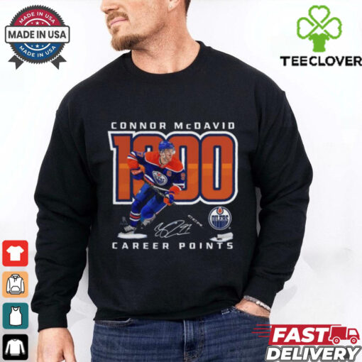 Official McDavid Edmonton Oilers 1,000 Career Points Shirt