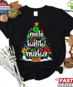 Official Mele Kalikimaka Tropical Christmas Hawaiian Santa Xmas Tree Christmas 2024 T shirt