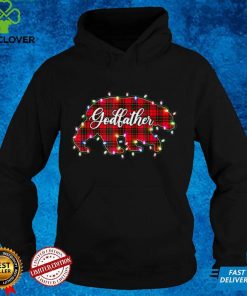 Official Mens Christmas Lights Pajama Matching Red Plaid Godfather Bear T Shirt