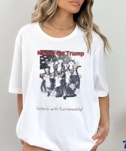 Official Meow For Trump Alley Cat Club Voters With Purronality shirt