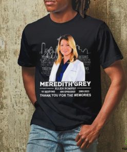 Official Meredith Grey Ellen Pompeo 2005 2023 thank you for the memories signature shirt