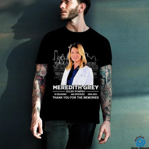 Official Meredith Grey Ellen Pompeo 2005 2023 thank you for the memories signature hoodie, sweater, longsleeve, shirt v-neck, t-shirt