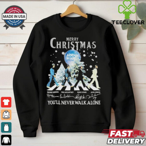 Official Merry Christmas Abbey Road You’ll Never Walk Alone T Shirt