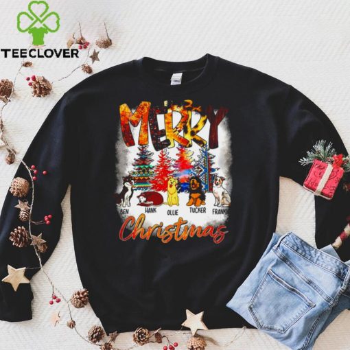 Official Merry Christmas Colorful Brocade Background Custom Dog Image And Name Shirt hoodie, Sweater