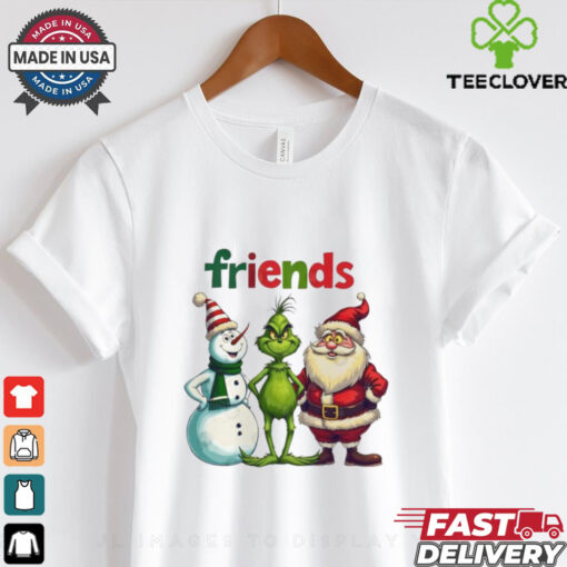 Official Merry Christmas Friends Snowman Grinch Santa 2024 Shirt