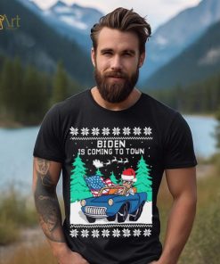 Official Merry Christmas Joe Biden Is Coming To Town Ugly sweater Christmas shirt