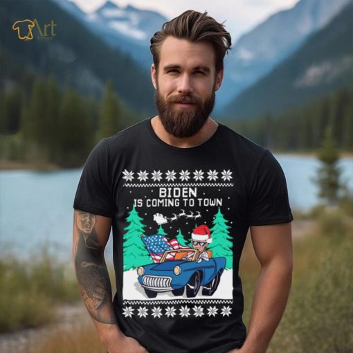 Official Merry Christmas Joe Biden Is Coming To Town Ugly sweater Christmas shirt