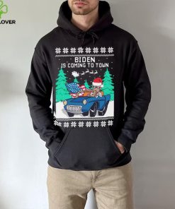 Official Merry Christmas Joe Biden Is Coming To Town Ugly sweater Christmas shirt