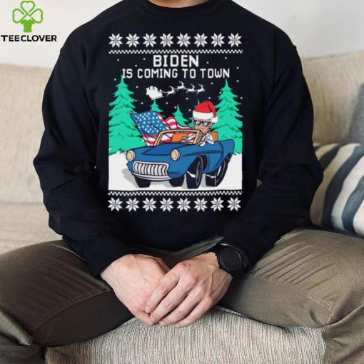 Official Merry Christmas Joe Biden Is Coming To Town Ugly sweater Christmas shirt