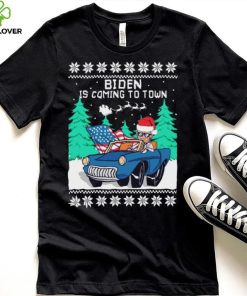 Official Merry Christmas Joe Biden Is Coming To Town Ugly sweater Christmas shirt