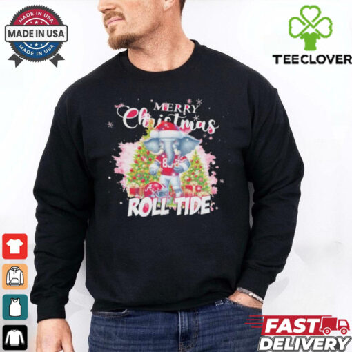 Official Merry Christmas Roll Alabama Crimson Tide Mascot Sweatshirt
