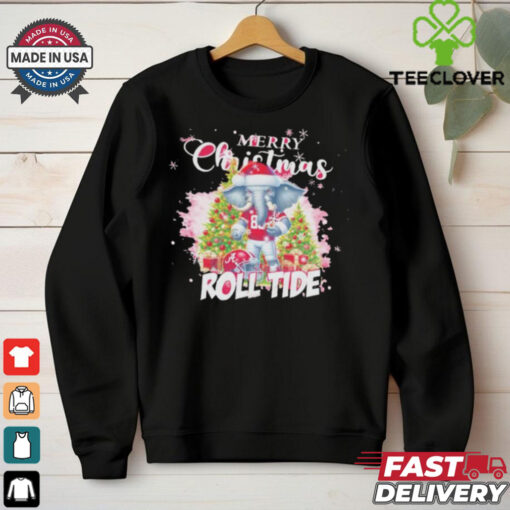 Official Merry Christmas Roll Alabama Crimson Tide Mascot Sweatshirt