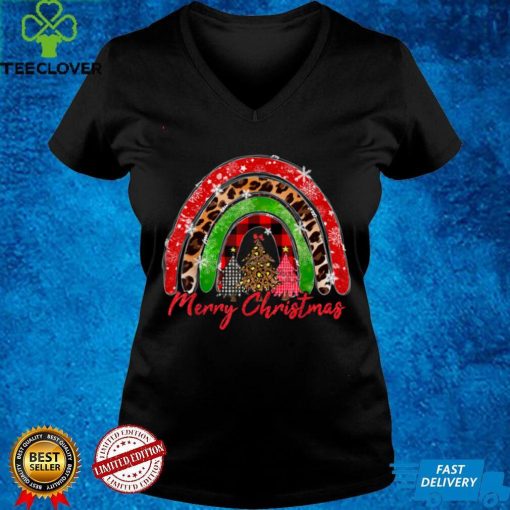 Official Merry Christmas Tree Leopard Rainbow Buffalo Plaid Xmas 2021 Sweater Shirt