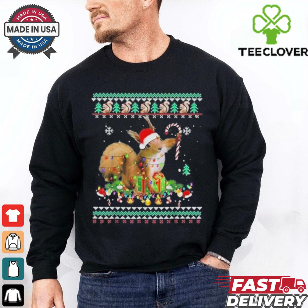 Official Merry xmas Squirrel Christmas XMas christmas Lights Ugly T Shirt. Official Merry xmas Squirrel Christmas XMas christmas Lights Ugly T Shirt.