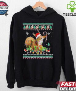 Official Merry xmas Squirrel Christmas XMas christmas Lights Ugly T Shirt.