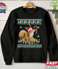 Official Merry xmas Squirrel Christmas XMas christmas Lights Ugly T Shirt.