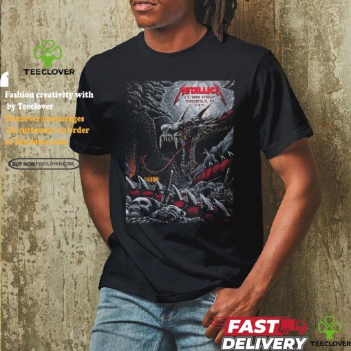 Official Metallica M72 Minneapolis M72 North American Tour 2024 In Minnesota US Full Show Combine Poster For Night 1 And 2 At US Bank Stadium On August 16 And 18 2024 T Shirt