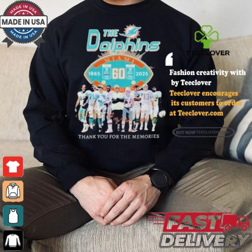 Official MiamI dolphins the dolphins thank you for 60 years 1965 2024 T shirt