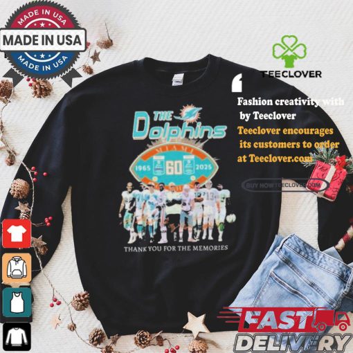 Official MiamI dolphins the dolphins thank you for 60 years 1965 2024 T shirt