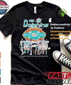 Official MiamI dolphins the dolphins thank you for 60 years 1965 2024 T shirt