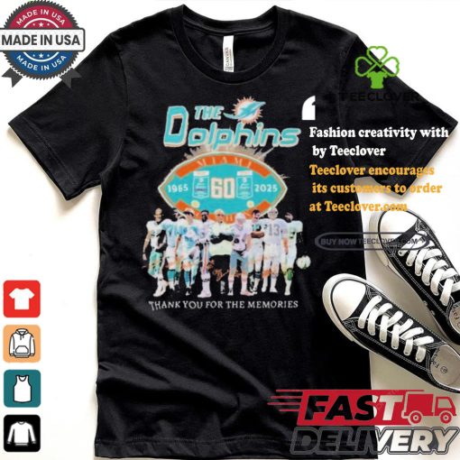 Official MiamI dolphins the dolphins thank you for 60 years 1965 2024 T shirt