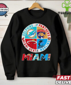 Official Miami Heat Marlins Panthers Hurricanes Dolphins all sports logo graphic Best Selling shirt