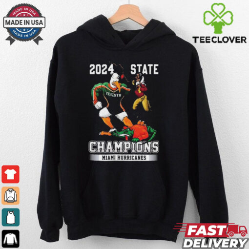Official Miami Hurricanes 2024 2 Sided Canes State Champions Shirt