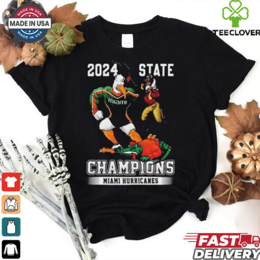 Official Miami Hurricanes 2024 2 Sided Canes State Champions Shirt
