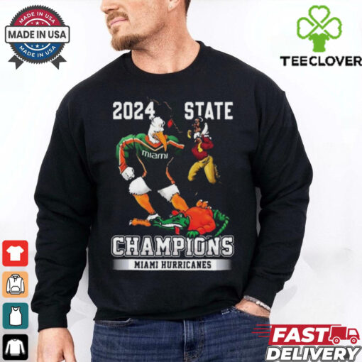 Official Miami Hurricanes 2024 2 Sided Canes State Champions Shirt