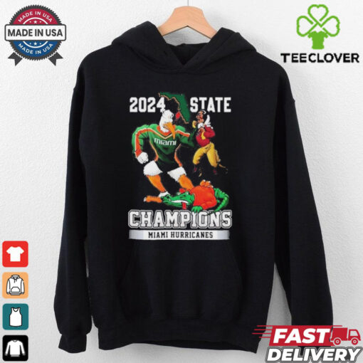 Official Miami Hurricanes 2024 2 Sided Canes State Champions T Shirt